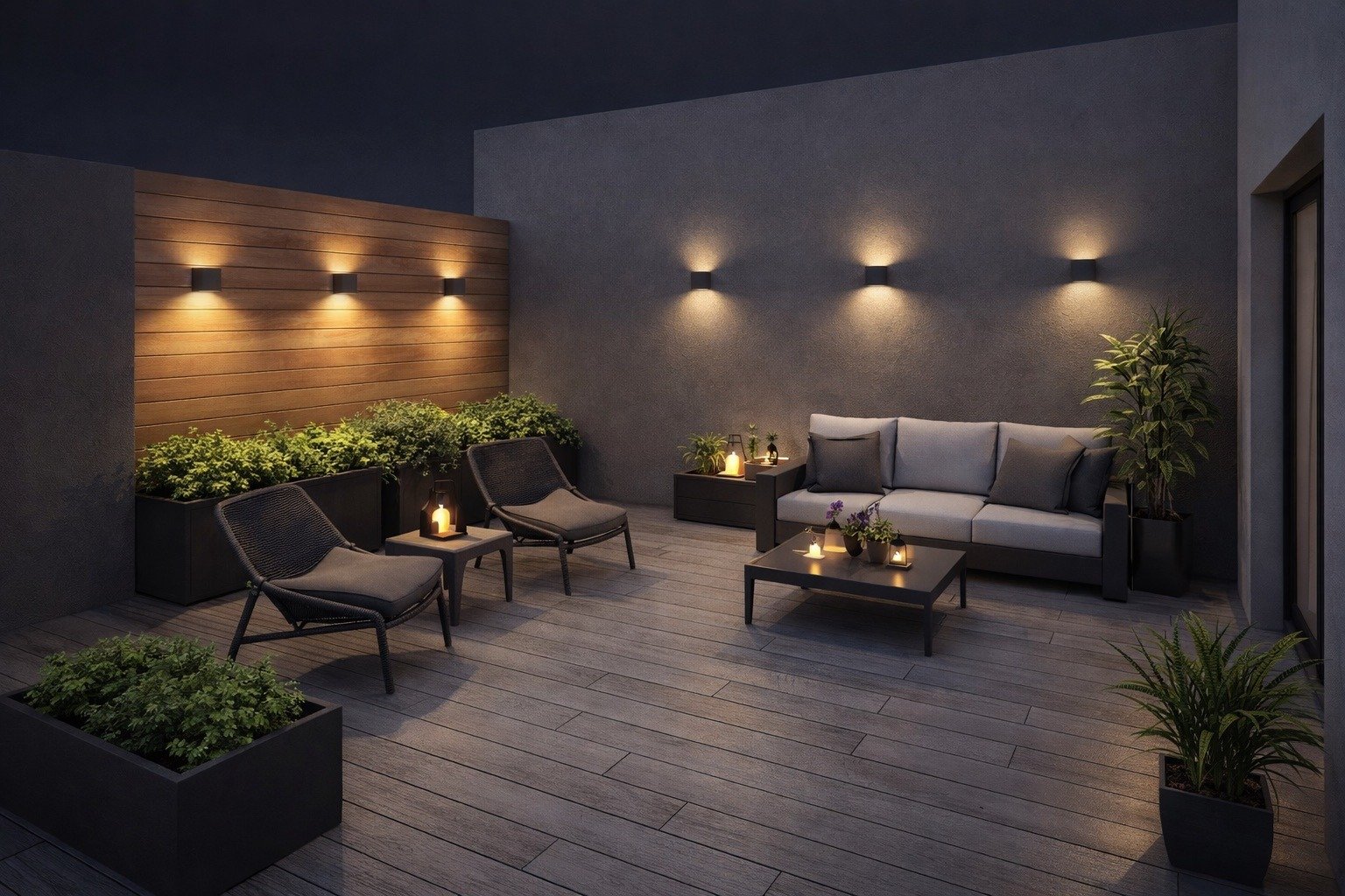 Terraza de noche